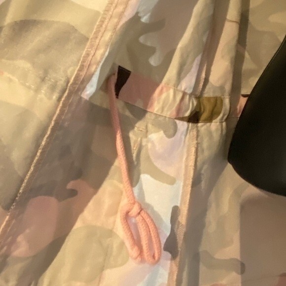Cream, camel & pink camo jacket, pink camouflage lightweight coat by Love Tree L - Picture 11 of 15